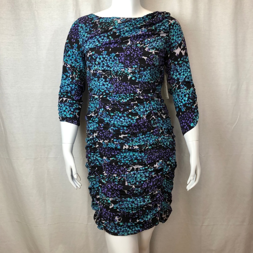 Shoshanna Silk Ruched Floral Sheath Dress